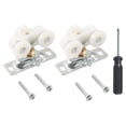 thumbnail image 1 of Conjunto de rodillos de puerta de bolsillo, tornillos de montaje, piezas de reparación, kit de hardware, ruedas corredizas de puerta reemplazada por con destornillador, 1 of 8