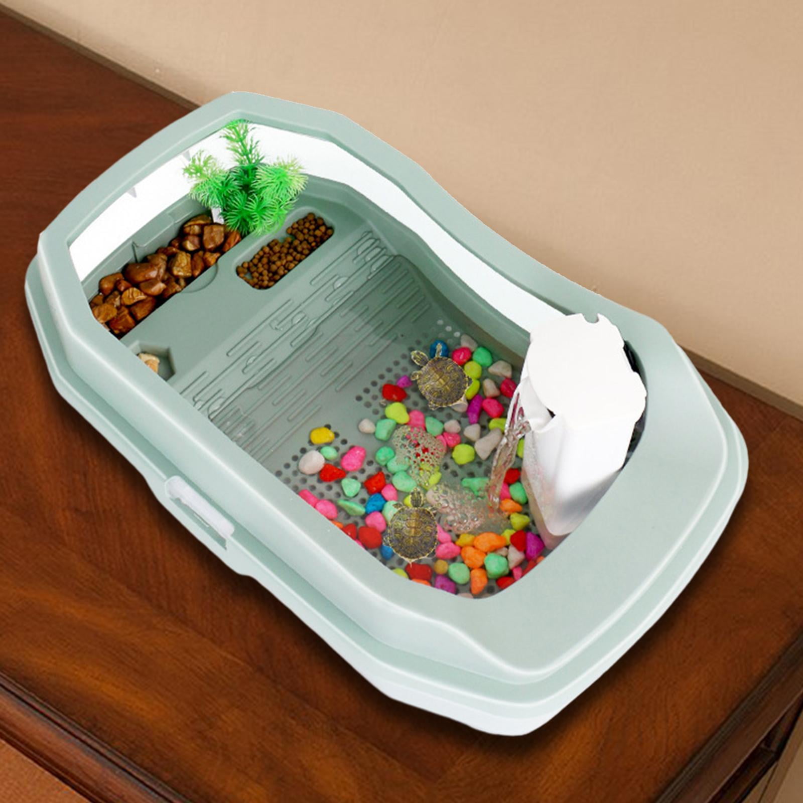 Bvdfgk Turtle Aquarium Reptile Tank Escapeproof Box Turtle Cage Tortoise Terrarium Easy Green