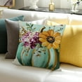 thumbnail image 3 of Patifu Watercolor Pumpkin Floral Throw Pillow Cover Fall Decor Pumpkins Harvest Cushion Cover for Outdoor Patio, Decorative Autumn Farmhouse Thanksgiving Pillow Case for Sofa 18x18in, 3 of 5