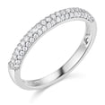 thumbnail image 2 of Wellingsale Ladies Solid 14k White Gold Polished CZ Cubic Zirconia Wedding Band - Size 6.5, 2 of 6