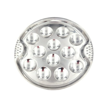 Uanit 12 Holes Stainless Escargot Dish, Ceramic Snail Dish with Handles, Escargot Dish Diet Plates, White, 7.5 Inches Baking Dish Seafood Plate Dishes for Home Restaurant Hotel Kitchen