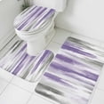 thumbnail image 3 of Purple Gray Bath Mat 3 Piece Bathroom Rug Set, Vintage Country Abstract Gradient Aesthetic Non Slip Bath Rug Contour Mat and Toilet Lid Cover, Absorbent Shower Mats Soft Bath Rugs and Mats Sets, 3 of 8