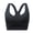 Black, variant on PiGOGI Women V Neck Wireless Racerback Sports Bra Wide Comfort Straps Sweat Wicking Stretch Matte Fabric Gentle Support Plus Size Yoga Sleep Bralette Navy XL