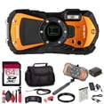 thumbnail image 1 of Ricoh WG-80 Rugged Waterproof Digital Camera (Orange) Shockproof Freezeproof Compact Design | Full HD Video LED Macro Lights for Outdoor Travel Adventure + 64GB Card + More (12 Pc Bundle), 1 of 7