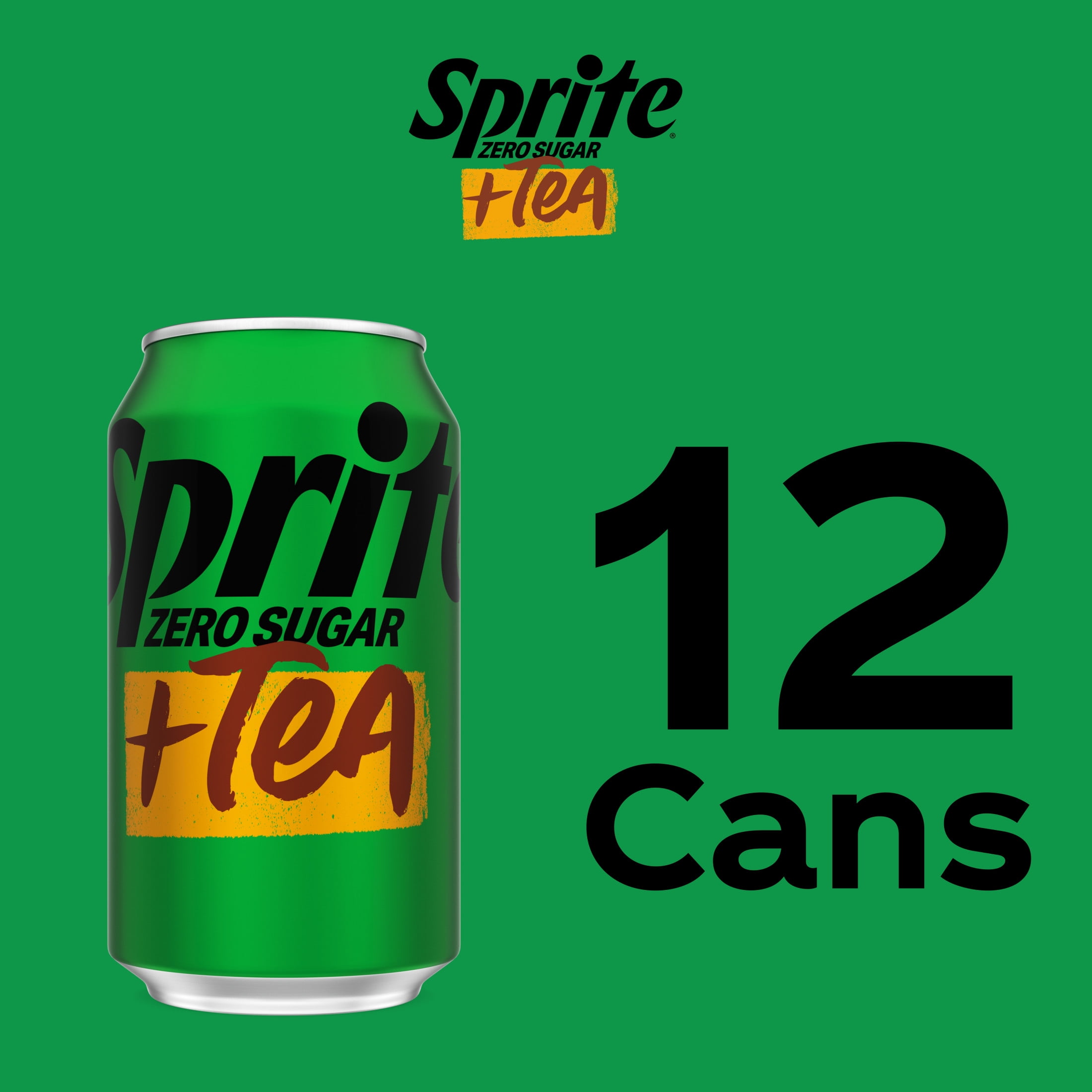 Sprite + Tea, Lemon-Lime and Tea Flavored Soda, 12 fl oz, 12 Pack