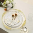 thumbnail image 2 of Efavormart 20 Pack Set | 10" / 7" White Gold Floral Design Plastic Party Plates, Disposable Round Dinner And Dessert Plates, 2 of 10