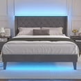 thumbnail image 1 of Zocalo Base de Cama Full Size | Cama con Almacenamiento, Respaldo Ajustable  | Gris, 1 of 8