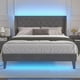 thumbnail image 1 of Zocalo Base de Cama Full Size | Cama con Almacenamiento, Respaldo Ajustable  | Gris, 1 of 8