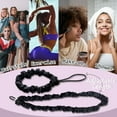thumbnail image 6 of MODANU 3 Pack Adjustable Drawstring Silky Satin Scrunchies Non Slip Ouchless Hair Ties for Thick Hair Perfect for Afro Puff, Locs, Natural Hair, Ponytails, Curly Hair and Dreadlock, Black, 6 of 7