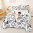 thumbnail image 3 of Castle Fairy Badminton Print Queen Comforter Set 3 Pieces, Sport Theme Comforter Sets Queen, White Black,1 Comforter and 2 Pillowcases, 3 of 6