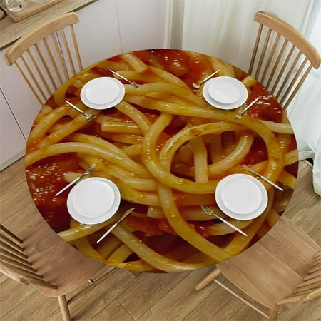 

Patifu Italian Cuisine Round Table Cover Stain Resistant Washable Indoor Outdoor Tablecloth Kitchen Dining Wedding Parties 100% Polyester with Elastic Edge Outdoor Fitted 46 -50