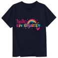 thumbnail image 2 of School Uniform Tshirts Children Letter Graphic T Shirt Short Sleeve Crewneck Top Girls Tshirts Black 3-4 Years, 2 of 3
