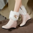 thumbnail image 4 of Wavsuf Boots for Women Round Toe Short Ankle-High Pink Shoes Size 37, 4 of 9