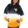 thumbnail image 3 of Women's Navy West Virginia Mountaineers Ombre Long Sleeve Dip-Dyed Spirit Jersey, 3 of 3