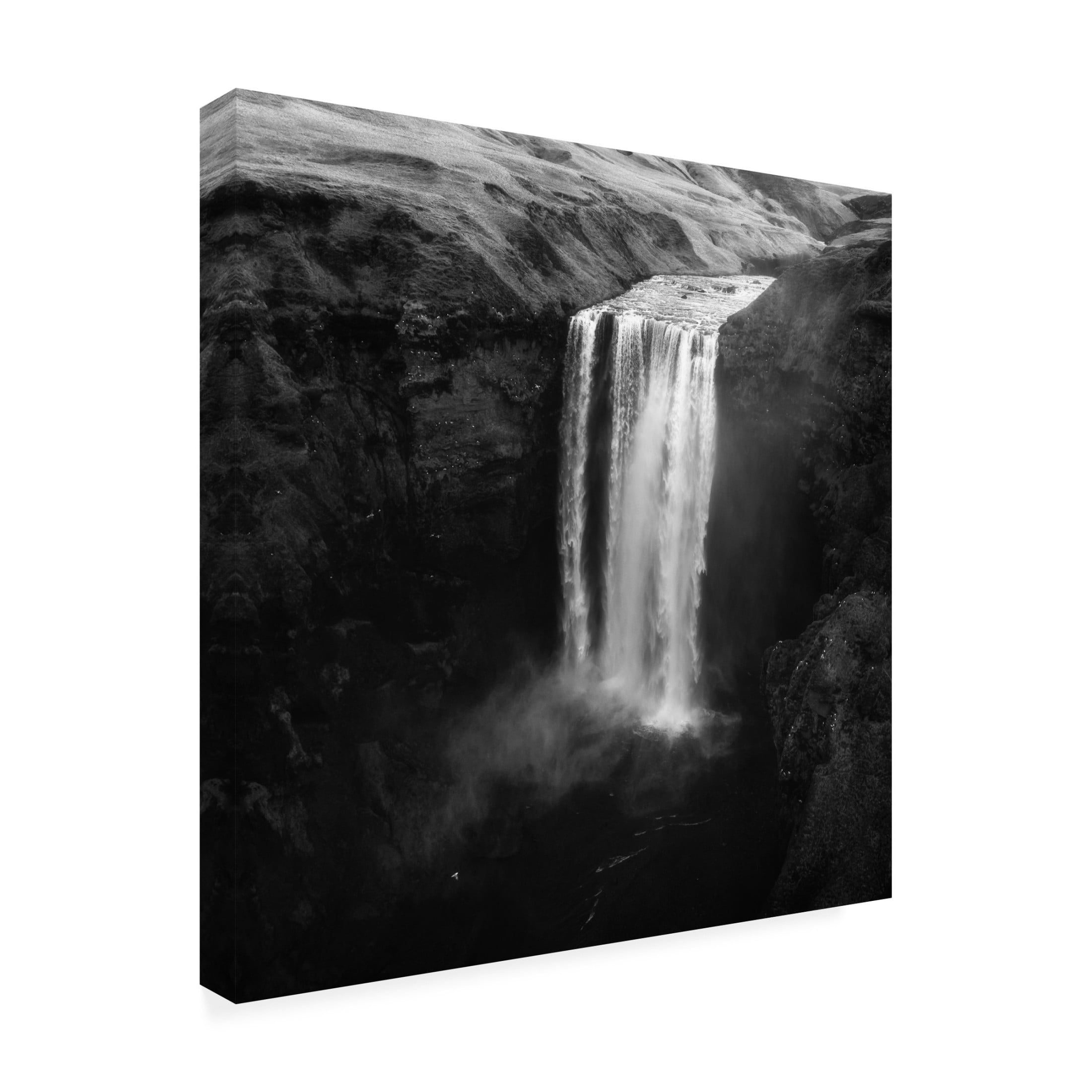 Canvas Wall Art - Daniel Gastager 'Skogafoss' Wall Art for Living Room, Bedroom, or Office Décor by Trademark Fine Art - 18 x 18 Inches