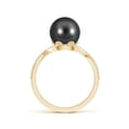 thumbnail image 2 of Angara Tahitian Cultured Pearl Bypass Ring with Diamond Halo in 14K Yellow Gold for Women | June Birthstone Jewelry for Her, 2 of 8