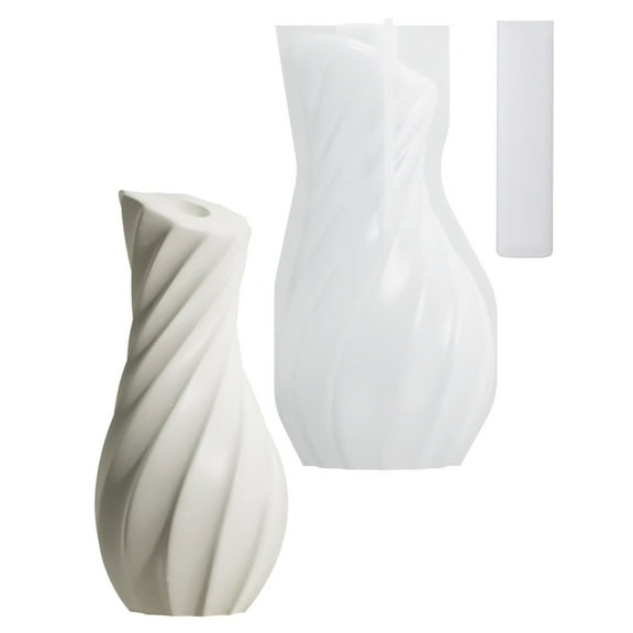 lixuesong Striped Silicone Vase Molds Epoxy Resin Silicone Molds Flower Vase Silicone Molds for Flower Vase Home Decoration