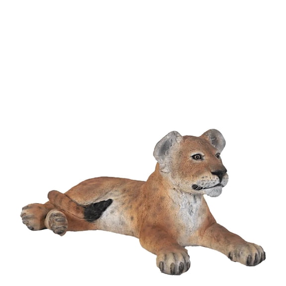 Resting Lion Cub Life Size Statue