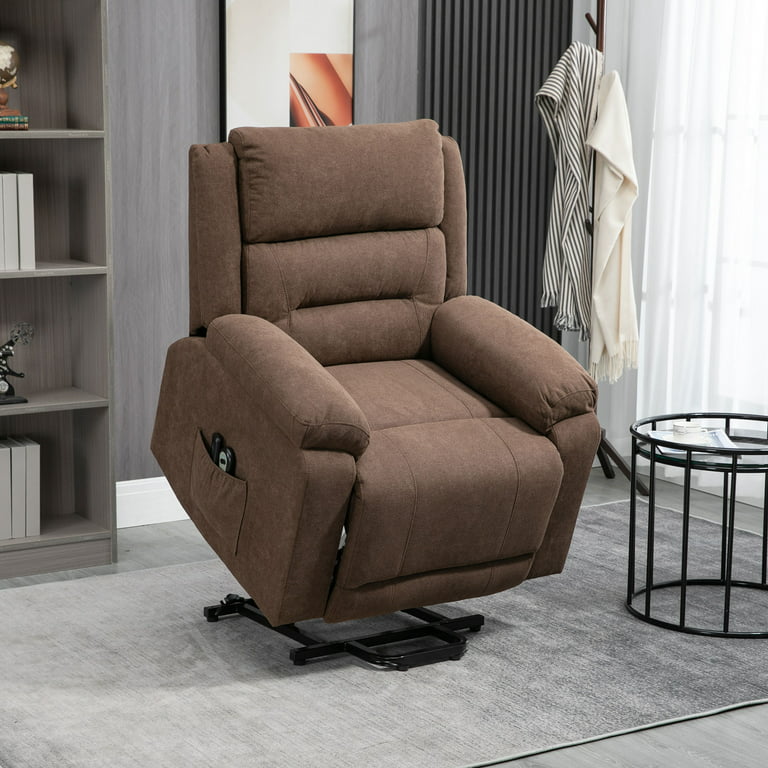 HOMCOM Power Lift Chair Recliner for Elderly, Padded Reclining Chair with  Remote Control, Side Pockets for Living Room