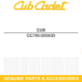 thumbnail image 5 of CUB CADET 790-00080D Auger Idler Bracket 524 528 530 726 728 2X 3X Snow Throwers, 5 of 8