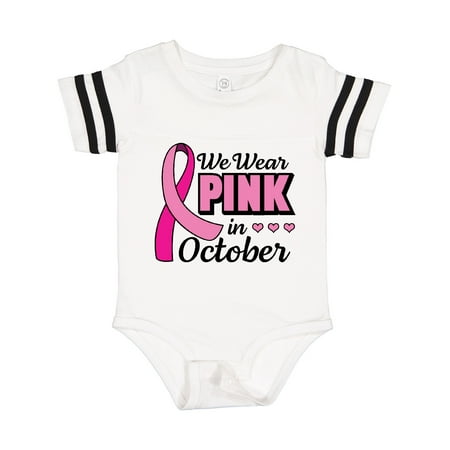 

Inktastic Breast Cancer Awareness We Wear Pink in October Gift Baby Girl Bodysuit