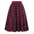thumbnail image 5 of 2025 Clearance Items under $5 asdoklhq Womens Plus Clearance Women Fashion Plaid Printing with Buttons Vintage High Waist Pleated Skirt, 5 of 5