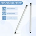 thumbnail image 4 of Uxcell Stylus Pens for Touch Screens, 2 in 1 High Sensitivity Universal Pen Silver, 4 of 7