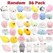 40 Pack Cute Kawaii Mini Squishy Cat Squishies Mochi Soft Squeeze Toy
