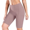 thumbnail image 2 of Knee Length Biker Shorts for Women Tummy Control Yoga Workout Gym Running Volleyball Compression Shorts with Pockets, 2XL, 2 of 9