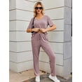 thumbnail image 5 of Avidlove Pajama Set for Women Ribbed Knit Lounge Set Short Sleeve Pj Tops and Long Pants Two Piece Matching Outfit Sets with Pockets, 5 of 5