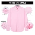 thumbnail image 4 of FastRockee Men's Button Down Long Sleeve Shirts for Mens Dress Shirts Mens Oxford Shirt Casual Collared Shirt Pink XL, 4 of 6