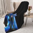 thumbnail image 4 of Throw Blanket for Couch Sofa and Bed, Blue Viper Snake 2 Super Soft Plush Throw Blanket, Fuzzy Cuteness Comfy Warm Washable Flannel Blanket & Throws for All Season 60"x50", 4 of 7