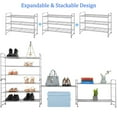 thumbnail image 3 of 3-Tier Shoe Rack, Bextsrack Stackable & Adjustable Wire Grid Shoe Shelf Storage Organizer for Closet Bedroom Entryway, Silver, 3 of 6
