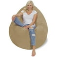 thumbnail image 6 of Chill Sack Bean Bag Pillow, Memory Foam Lounger with Microsuede Cover, Kids, Adults, 7.5 ft, Camel, 6 of 10