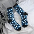 thumbnail image 5 of KLL Ice Blue Heart Print Cool Socks Men's Women's Crew Socks Funny Crazy Novelty Stockings, 5 of 6