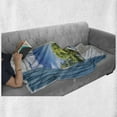 thumbnail image 5 of Country Soft Flannel Fleece Blanket, Rural View from the Window Reflection in Water Lake Tree in Summertime, Cozy Plush for Indoor and Outdoor Use, 60" x 80", Slate Blue Green White, by Ambesonne, 5 of 5