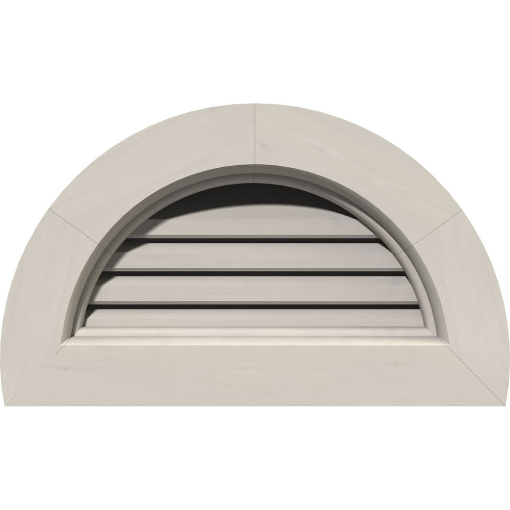 24"W x 12"H Half Round Gable Vent (29"W x 17"H Frame Size) Primed