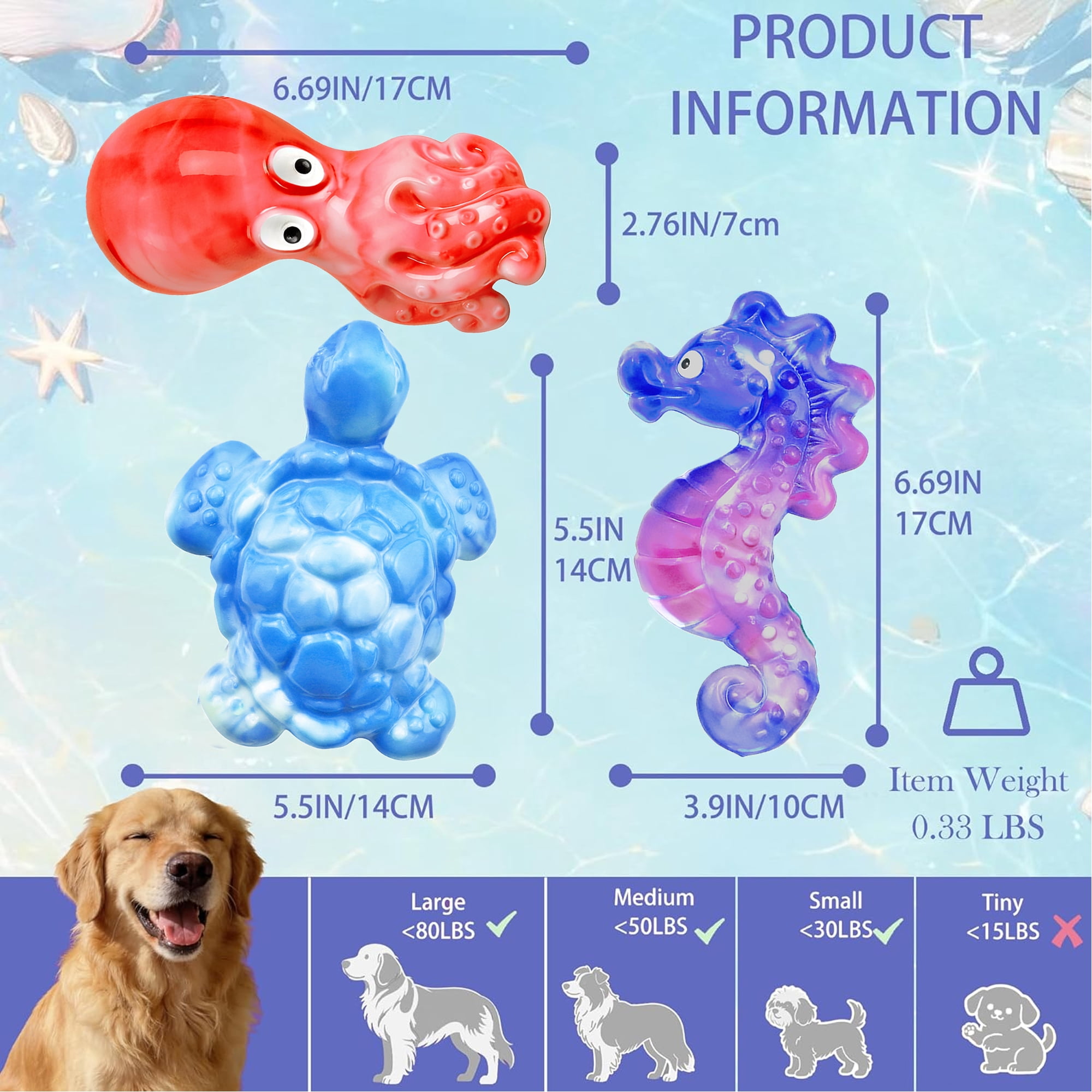 Pet Deluxe 3 Pack Dog Toys for Aggressive Chewers Dog Chew Toys for Medium Large Dogs, Milk Flavored Indestructible Dog Toy, Dense Nylon Tough Dog Toy to Keep Them Busy, Reduce Boredom