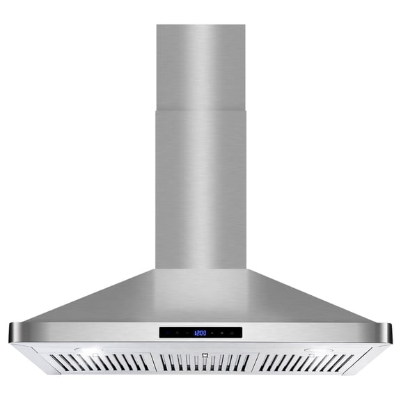 Cosmo 36 in. Vista Collection Ducted Wall Mount Range Hood, Touch Controls, LED Lights, Stainless Steel
