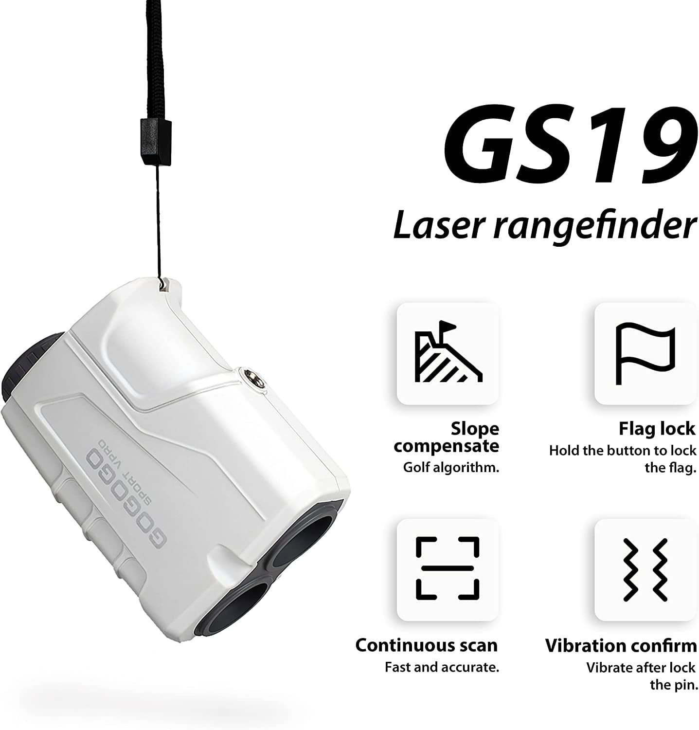 Gogogo Sport Vpro Rechargeable Golf Rangefinder 900 Yards Range Finder with Tripod Hole GS19W