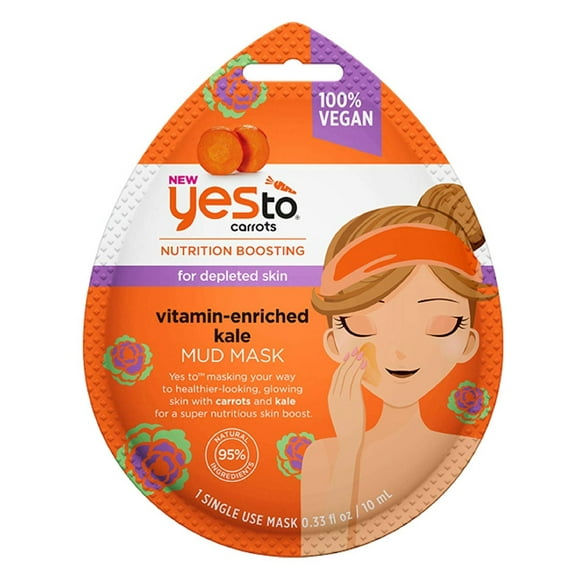 Yes To Carrots Nutrition Boosting for Depleted Skin, Vitamin Enriched Kale Mud Mask