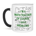 thumbnail image 1 of Matsuzay Soy profesor de matemáticas, una taza de cerámica que cambia después de llenarla con agua caliente, tapa de color negro, café Juegos de servir café y té, 1 of 6