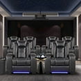 thumbnail image 6 of Bonzy Home Power Controlled Electric Recliner with Adjustable Headrest, USB Ports, Cup Holders - Black, 6 of 7