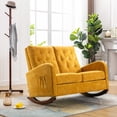 thumbnail image 1 of Bellemave Fashion Double Rocking Sofa with High Backrest and Pocket, Rocker Chair with Spacious Wing-back and Padded Seat for Living Room, Bedroom, Nursery(Mustard), 1 of 8