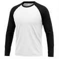 thumbnail image 2 of Daiosportswear Men's Raglan Sleeve Baseball T Shirt Casual Contrast Color Athletic Tee Tops White L, 2 of 4