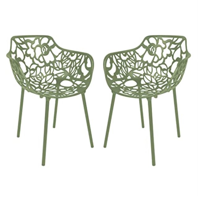 LeisureMod Modern Devon Silla de aluminio, juego de 2 LeisureMod DCA23G2