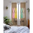 thumbnail image 3 of Easter Sheer Curtains 84 Inch Length 2 Panels Set for Living Room/Bedroom, Colorful Bunny Spring Cartoon Cute Rabbits Brown Kitchen Curtains Grommet Semi-Sheer Curtains Window Treatments 42"x84"x2, 3 of 7