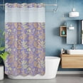thumbnail image 6 of Abstract Flowers No Hooks Shower Curtain with Snap-in Liner Orange Yellow Dandelion Lavender Floral Plant Leaf Purple Shower Curtains for Bathroom, Waterproof, Easy Install, Washable 54"x78", 6 of 9
