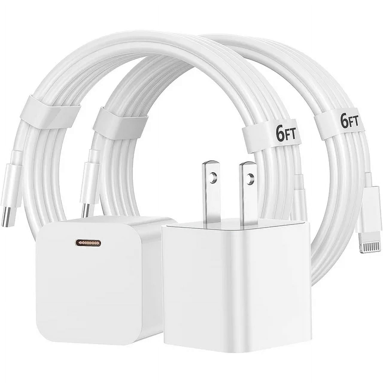iPhone 12 13 14 Fast Charger,【MFi Certified】 2-Pack 20W Type C Fast Charger Block with 6FT USB C to L Cable Compatible with iPhone 14 13 12 11 Pro Max/Pro/Plus/Mini/Xs Max/XR/X, iPad