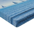 thumbnail image 2 of Ambesonne Nautical Fitted Sheet, Sailing Boat on Ocean, Full Size, Pale Blue, 2 of 3
